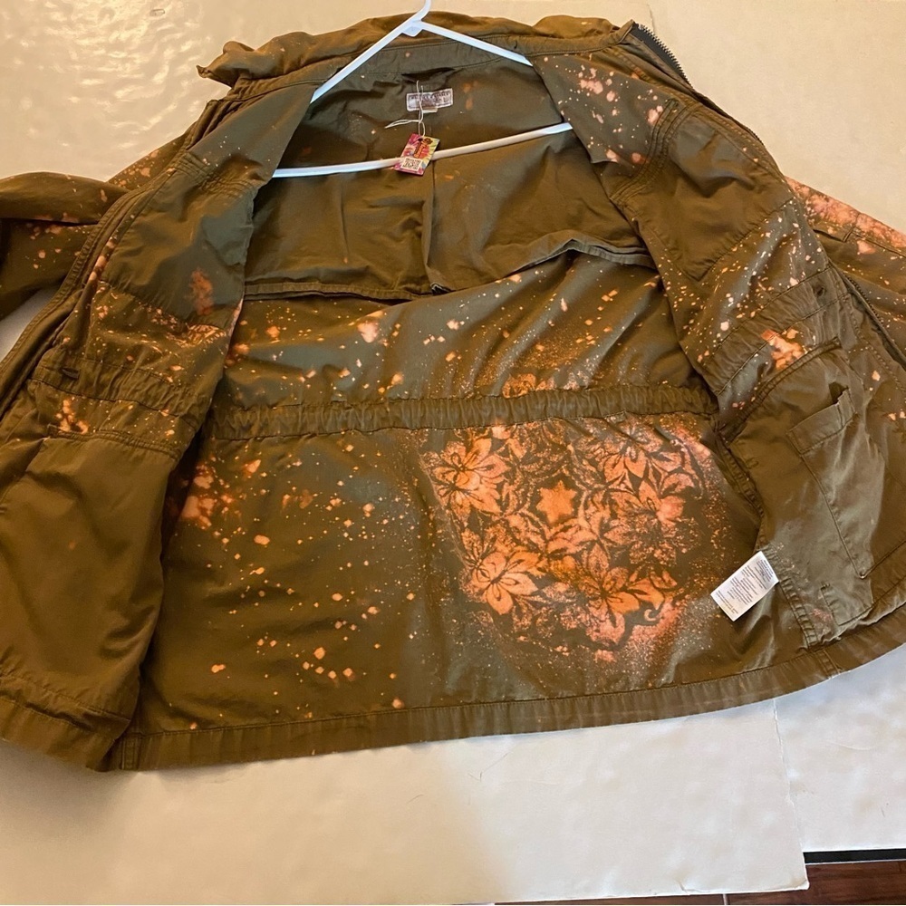Upcycled Utility Jacket Mens Size Large J Crew Field Mechanic Jacket Army Tan - Picture 10 of 16